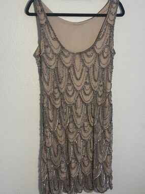 Tan Sequin Dress